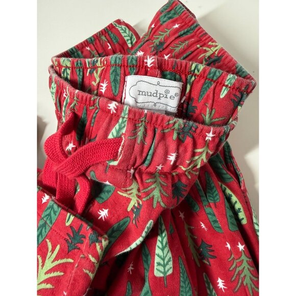 Mud Pie Christmas tree pajama Set Mens Medium red green pants waffle weave PJs - Picture 11 of 12